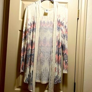 Local wrap,shawl,sweater,cover up western style w/ bling beige with pink& Blk
